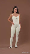 Macacão Fitness Compressão Power Corset Creme