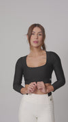 Top Fitness Classic Manga Longa Super Black