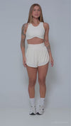 Top Fitness Corrida Com Bolso Off White