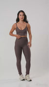 Top Fitness Compressão Confort Marrom Carbono