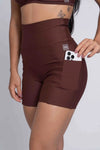 Short Bike Chocolate Dark compressão s/ costura frontal