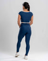 Calça Slim duo Azul Intenso com Branco Neve (Leve defeito)