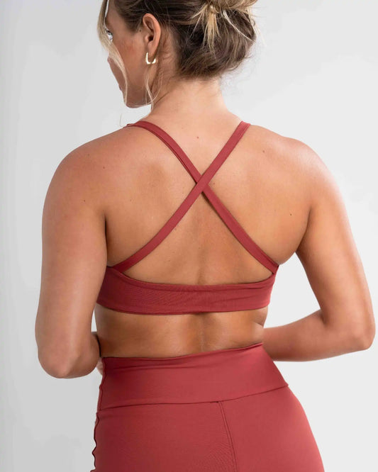 Top Fitness Infinity Vermelho Carmin c/ compressão