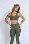 Calça Classic Verde Militar Cintura com Compressão