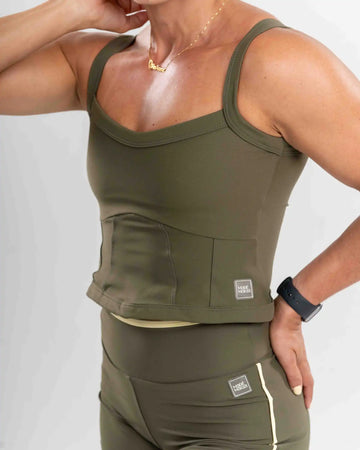 Top Fitness Power Corset Verde Musgo