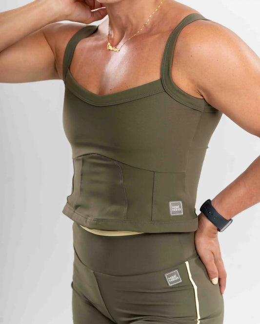 Top Fitness Power Corset Verde Musgo