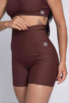 Short Bike Chocolate Dark compressão s/ costura frontal