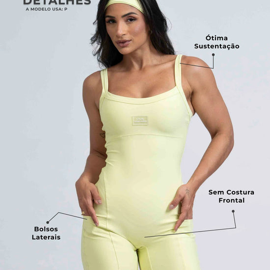 Macaquinho Fitness Flow Chá Verde com bolso - Maré Maria moda fitness