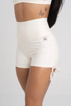 Short Fitness Smile Off White Cintura Alta • Zero Transparência • Compressão Ideal