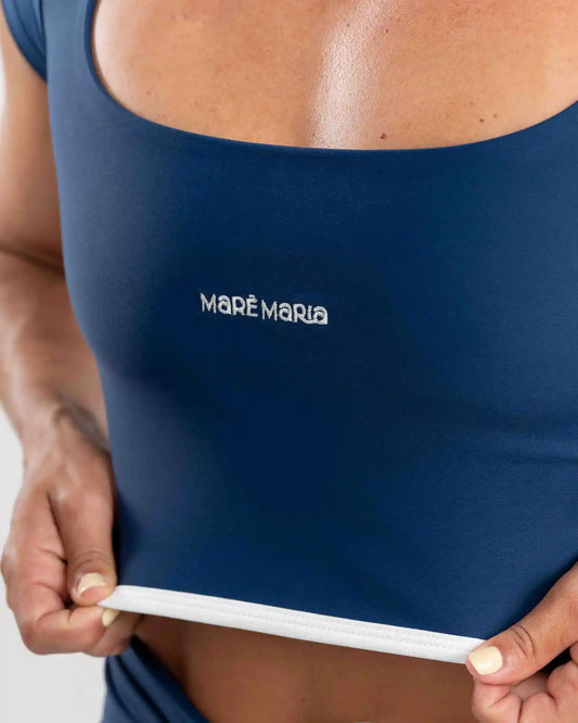 Top Fitness Ana de Manguinha com Bordado Maré Maria
