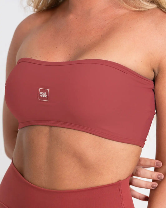 Top Faixa Tomara que caia Allure Vermelho Carmin c/ compressão